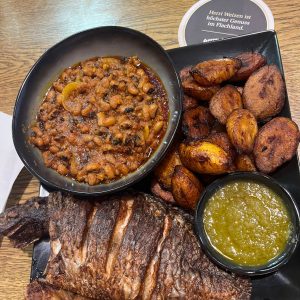fried plantain and beans